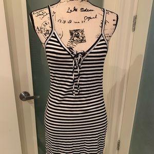 Stripped crisscross tie dress